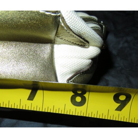 Coach 2005 Canvas & Leather Pochette Demi Bag White w/ gold Zebra Print Accents - Picture 9 of 12